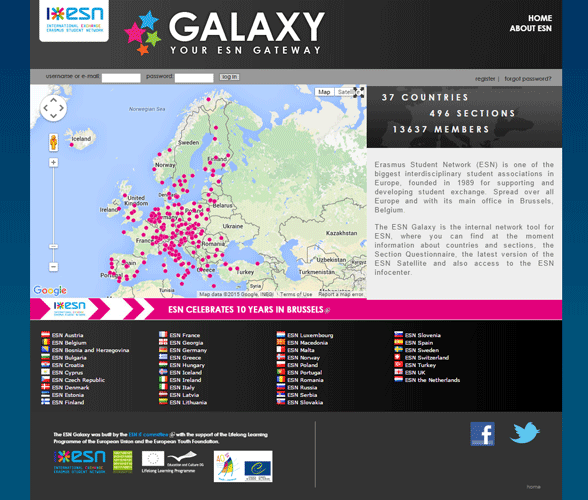 Picture: The Intranet of the Erasmus Student Network (ESN)